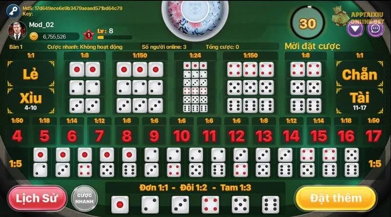 Hướng dẫn cách cược tài xỉu chẵn lẻ 