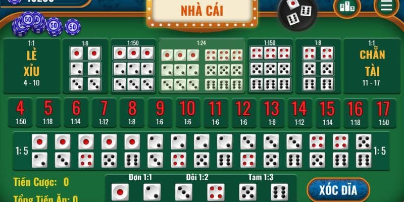 Giao diện trò chơi Tài Xỉu đổi thưởng Jun88