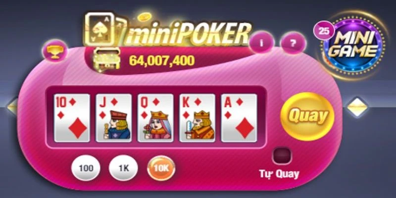 Các loại kết hợp bài trong Mini Poker